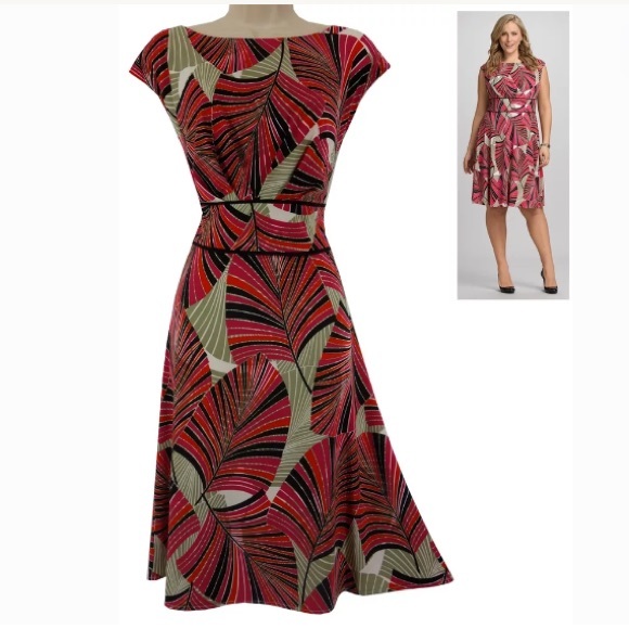 Dress Barn Dresses & Skirts - Size 12 M/L▪️GORGEOUS PALM PRINT SUMMER DRESS